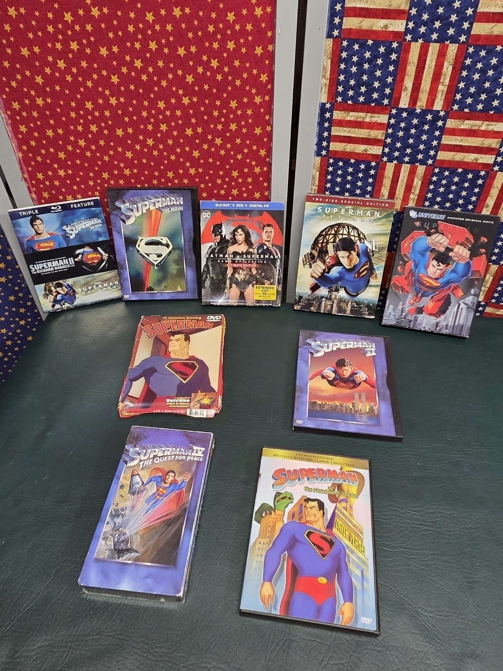 **Superman DVD/VHS Collection - Classic Superman Covers (Blue & Red)**